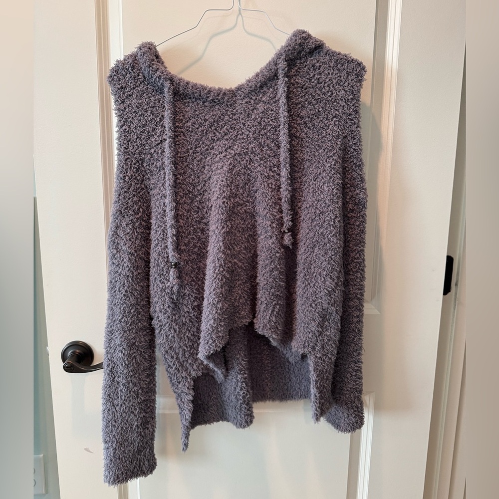 Gray Knit Oversized Pullover
